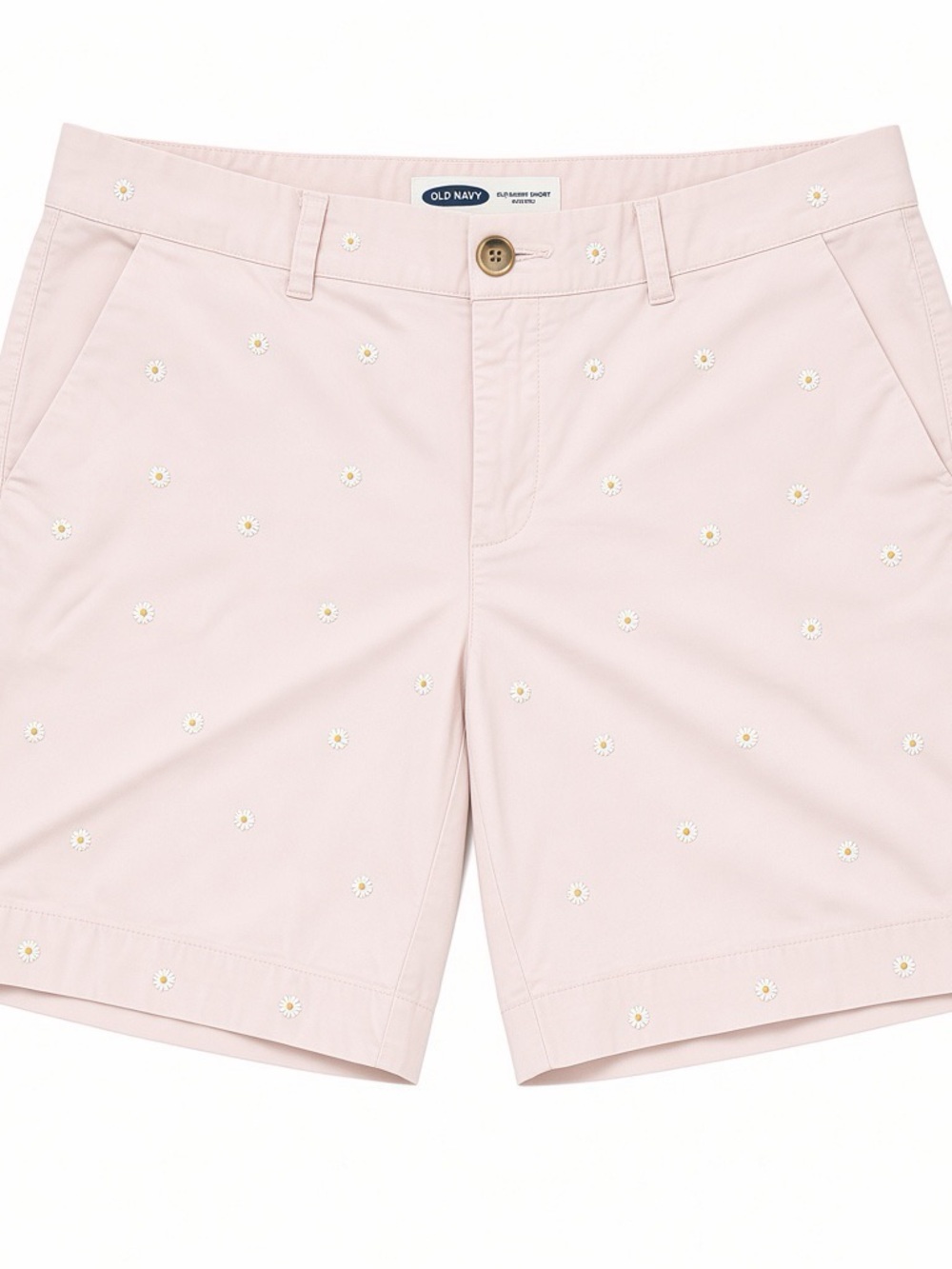 Old Navy Pale Pink Daisy Chino Bermuda Shorts